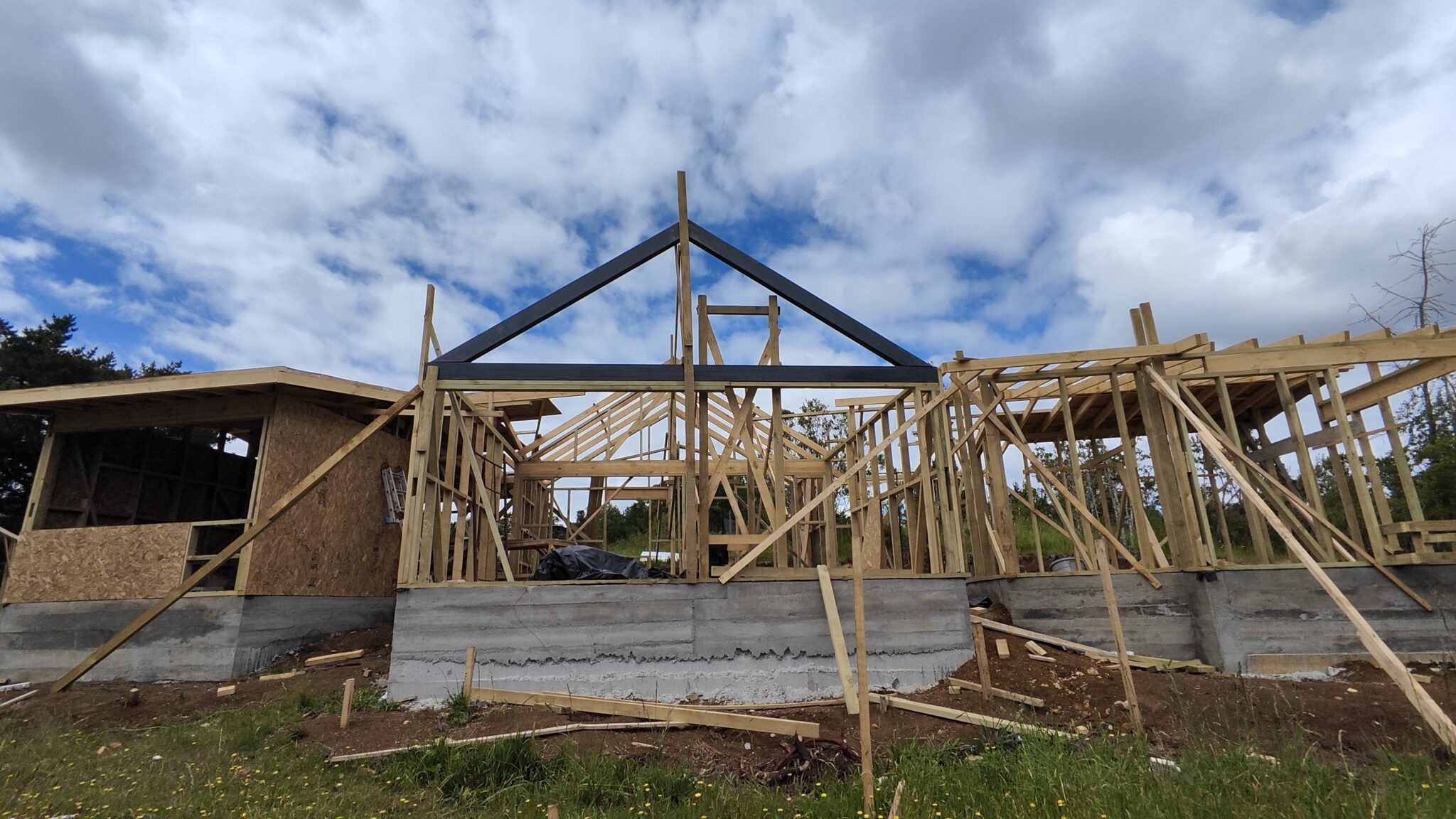 Construcción de casa moderna en madera nativa en Valdivia - Proyecto habitacional Sur Origen
