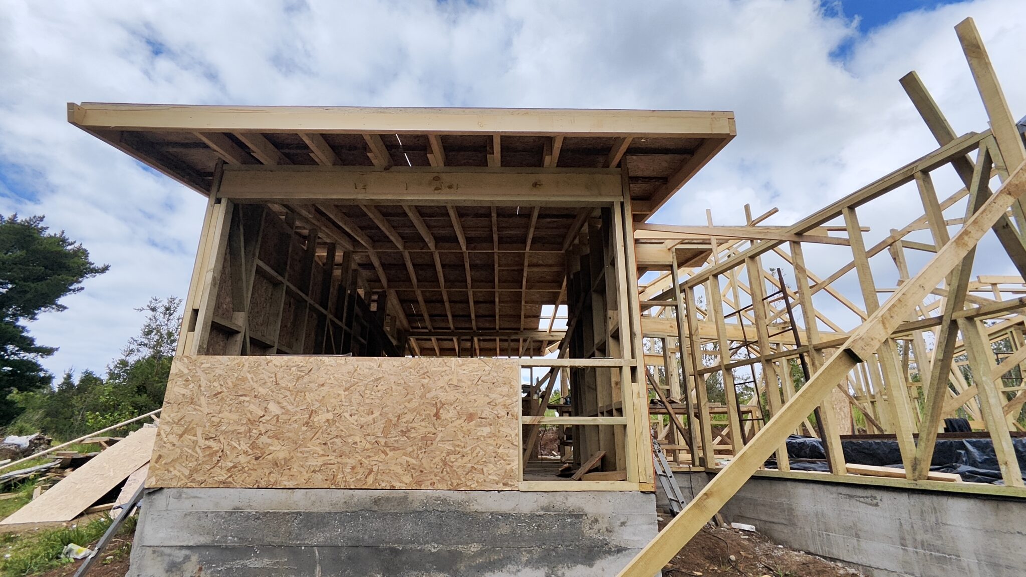 Construcción de casa moderna en madera nativa en Valdivia - Proyecto habitacional Sur Origen